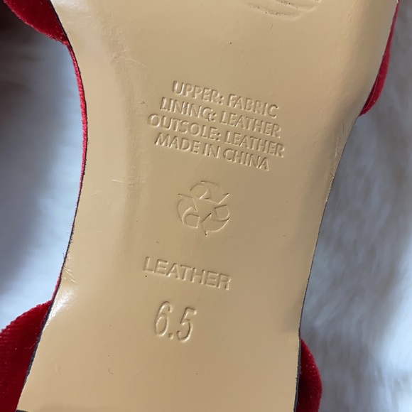 J. Jill Velvet Knot Pointed Toe Flats Red Size 6.5 - Picture 3 of 10